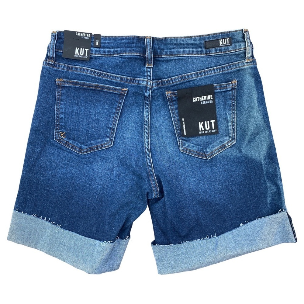 Kut from the Kloth Catherine Bermuda Denim Midrise 8” Shorts Size 8 NWT - Picture 8 of 13